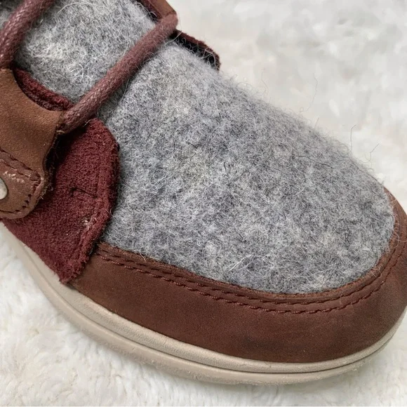 Sorel Women's Red Grey Explorer Joan Redwood Felt Waterproof Winter Boot Size 7 - Picture 4 of 13